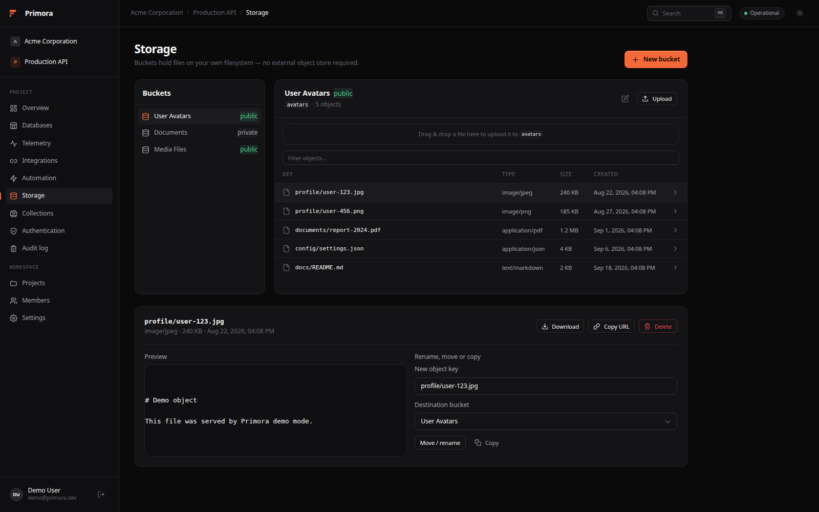 Object storage